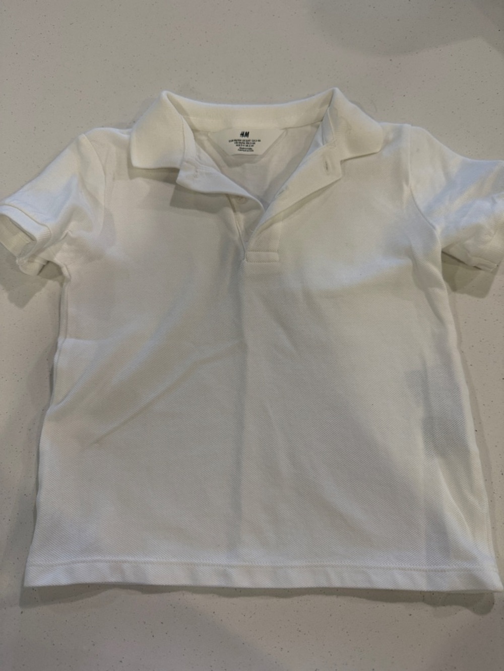 H&M White Kids Polo Shirt with Classic Collar